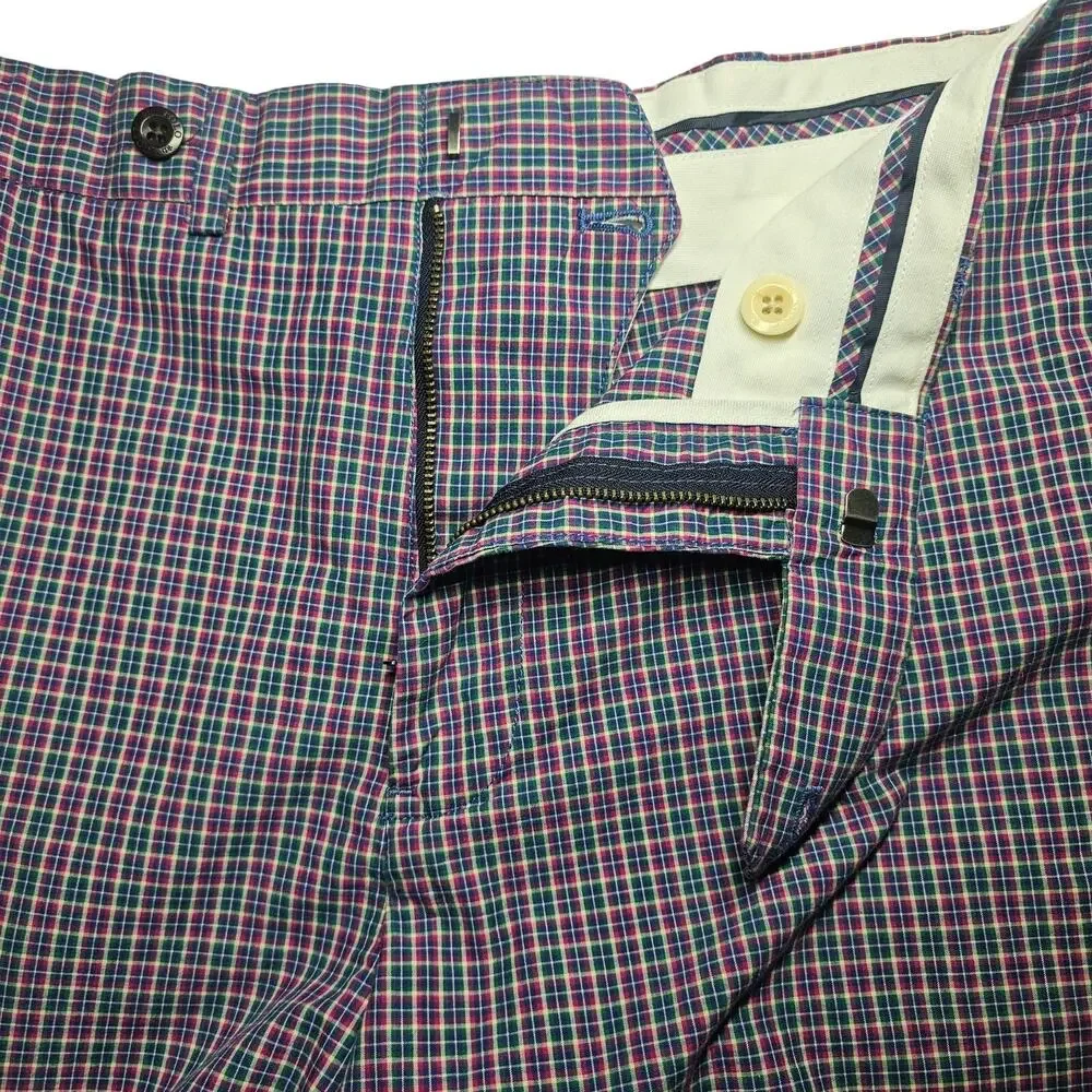 Polo Golf Ralph Lauren Links Fit Flat-Front Plaid Golf Shorts Chino Men's 38